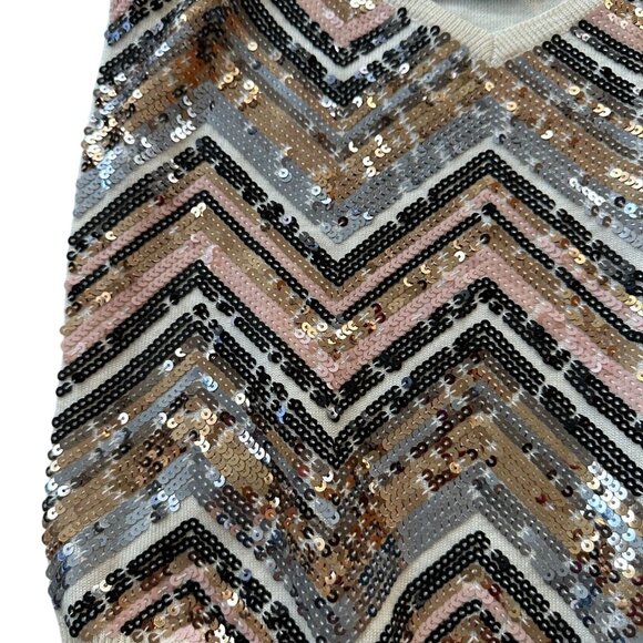 TRINA TURK 100% Merino Wool Sequined Tank Top Size Medium - Picture 3 of 7
